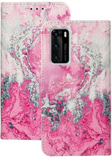Huawei P40 Için Flip Case Kart Yuvaları Tutucu Mermer Desen Manyetik Pu Tam (Yurt Dışından) indirimleri