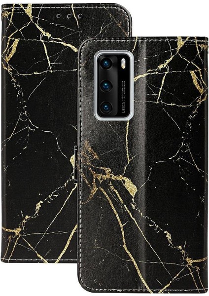 Huawei P40 Için Flip Case Kart Yuvaları Tutucu Mermer Desen Manyetik Pu Tam (Yurt Dışından) indirimleri