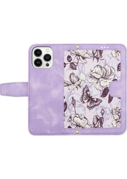 IPhone 14 Için Cüzdan Durumda Pro Max Kickstand Pu Deri Kart Tutucu Anti (Yurt Dışından)
