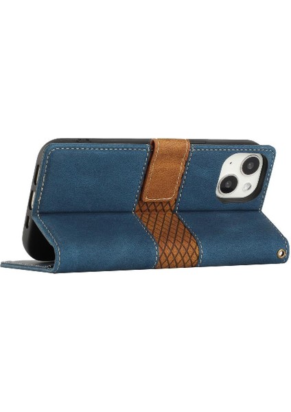 IPhone 15 Için Cüzdan Durumda Artı Kart Yuvası Manyetik Kapatma Kickstand Bilek (Yurt Dışından)