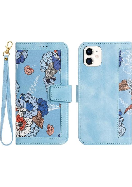 IPhone 12 Mini Manyetik Kapatma Kickstand Kart Tutucu Pu Için Cüzdan Kılıf (Yurt Dışından)