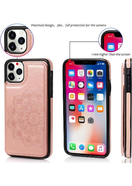 IPhone 11 Için Kart Tutucu Kılıf ile Cüzdan Pro Max Pu Deri Çevirme Desen (Yurt Dışından)