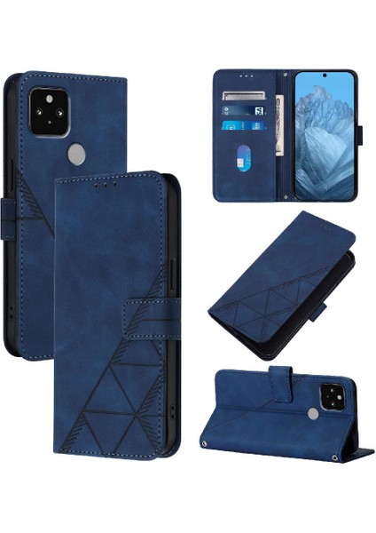 Google Piksel 5 Için Kılıf Cüzdan Kapak Kredi Kartı Tutucu Flip Folio Kitap Pu (Yurt Dışından)