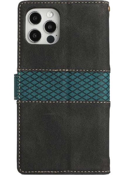 IPhone 12/12 Pro Kickstand Kart Yuvası Çizilmeye Dayanıklı Cüzdan Kılıf (Yurt Dışından)