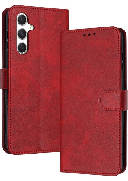 Toka Pu Deri ile Samsung Galaxy A35 5g Kickstand Için Flip Case (Yurt Dışından)