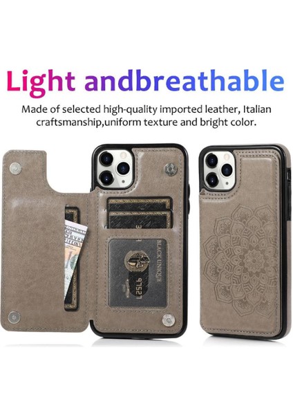 IPhone 11 Için Kart Tutucu Kılıf ile Cüzdan Pro Max Pu Deri Çevirme Desen (Yurt Dışından)