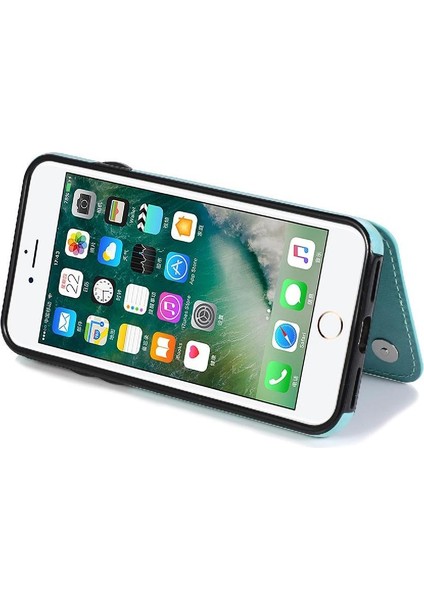 IPhone 6/6s Pu Deri Çift Düğmeler Için Kart Tutucu Kılıf ile Cüzdan (Yurt Dışından) indirimleri