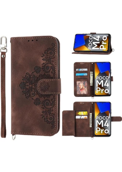 Xiaomi Poco M4 Pro 4g Bileklik Darbeye Çoklu Kredi Için Flip Case (Yurt Dışından)