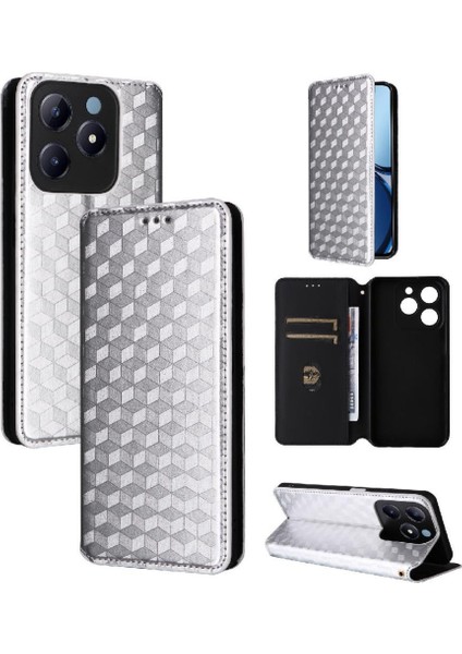 Realme C61 4g Cüzdan Manyetik Kapatma Için Flip Case 3D Desen Kart Yuvaları (Yurt Dışından)