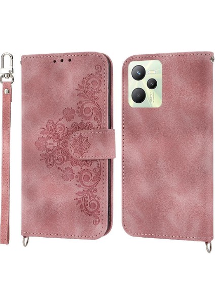 Realme C35 Çoklu Kredi Kartı Yuvaları Için Flip Case Darbeye Dayanıklı Kabartmalı (Yurt Dışından)