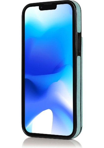 IPhone 14 Artı Pu Deri Çift Düğmeler Için Kart Tutucu Kılıf ile Cüzdan (Yurt Dışından) modelleri