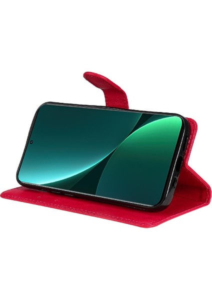 Kart Yuvası Klasik Düz Renk Iş ile Xiaomi 12 Pro Için Flip Case (Yurt Dışından)