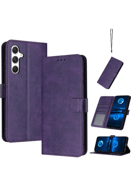 Kart ile Samsung Galaxy S24 Artı Pu Deri Kickstand Için Flip Case (Yurt Dışından)