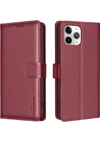 IPhone 11 Pro Max Rfıd Engelleme Cüzdan Pu Deri Kart Için Flip Case (Yurt Dışından)