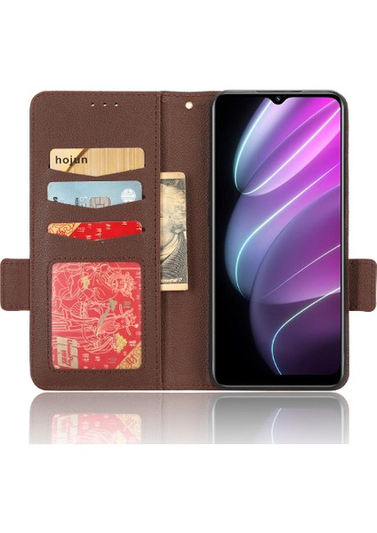 Realme V30/V30T Cüzdan Manyetik Yan Toka Pu Deri Kart Yuvaları Için Kılıf (Yurt Dışından) indirimleri