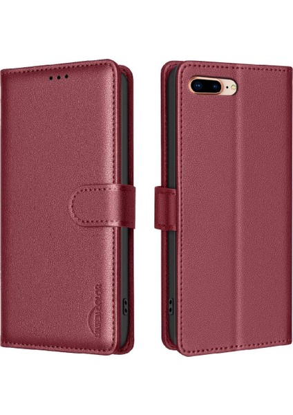 IPhone 7 Için Flip Case Artı/8 Artı Kart Tutucu Kickstand Rfıd Engelleme Pu (Yurt Dışından) indirimleri