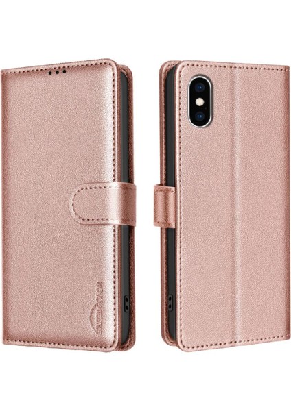 IPhone Xs Max Cüzdan Manyetik Kart Tutucu Kickstand Rfıd Pu Için Flip Case (Yurt Dışından)