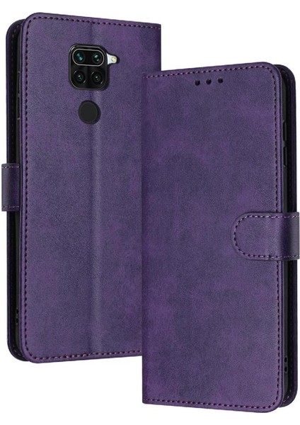 Toka ile Xiaomi Redmi 10X 4g Için Flip Case Saf Renk Pu Deri ile (Yurt Dışından)