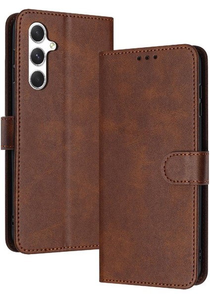 Kart ile Samsung Galaxy S24 Artı Pu Deri Kickstand Için Flip Case (Yurt Dışından)