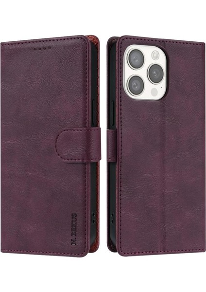 IPhone 12 Için Flip Case Pro Max Manyetik Kapatma Kart Yuvaları Yan Cep (Yurt Dışından)