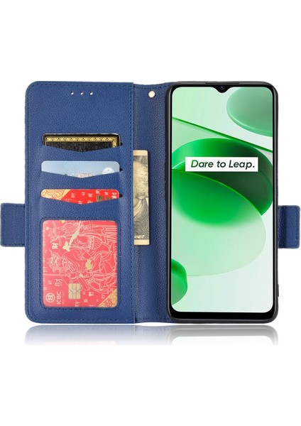 Realme Narzo 50A Başbakan Yan Toka Manyetik Pu Deri Kart Yuvaları Için Kılıf (Yurt Dışından) fiyatları