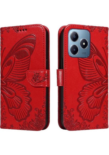 Kredi Kartı Yuvası ile Realme C63 Için Flip Case Ayrılabilir El Kayışı Yüksek (Yurt Dışından)