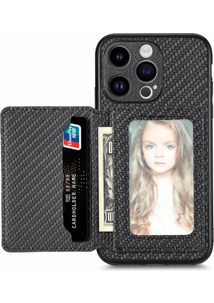 IPhone 15 Için Kılıf Pro Max Standı Fonksiyonu Manyetik Kart Tutucu Komple (Yurt Dışından)