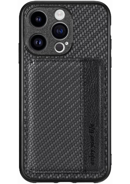 IPhone 15 Için Kılıf Pro Max Standı Fonksiyonu Manyetik Kart Tutucu Komple (Yurt Dışından)