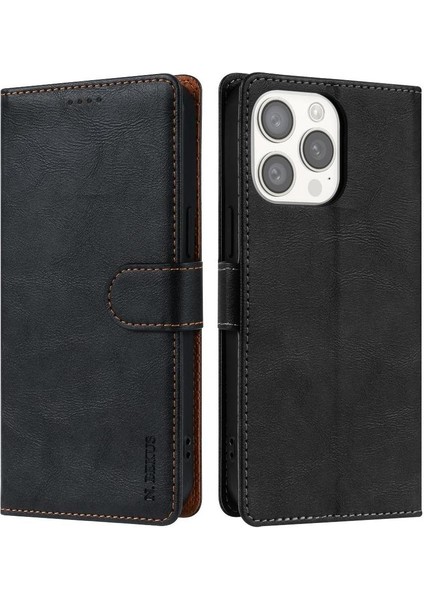 IPhone 13 Için Flip Case Pro Max Anti Kayma Yan Cep Manyetik Kapatma (Yurt Dışından)
