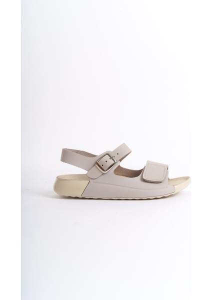 Summer Kadın Özel Taban Deri Bej Sandalet -Mssr90-Bj