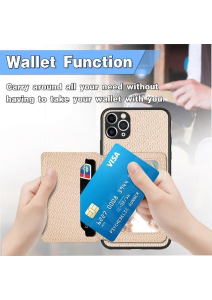 IPhone 11 Için Kılıf Pro Max Manyetik Kart Tutucu Standı Fonksiyonu Rfıd Kamera (Yurt Dışından)