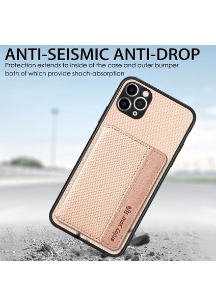IPhone 11 Için Kılıf Pro Max Manyetik Kart Tutucu Standı Fonksiyonu Rfıd Kamera (Yurt Dışından)