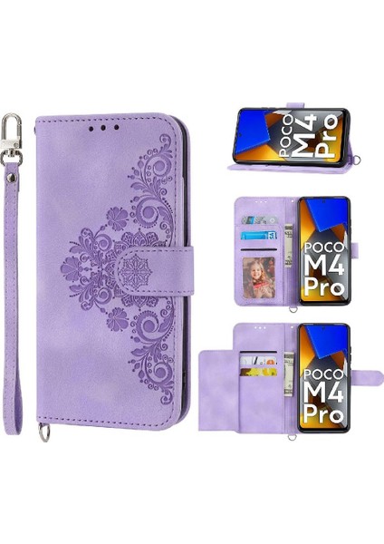Xiaomi Poco M4 Pro 4g Bileklik Darbeye Çoklu Kredi Için Flip Case (Yurt Dışından)