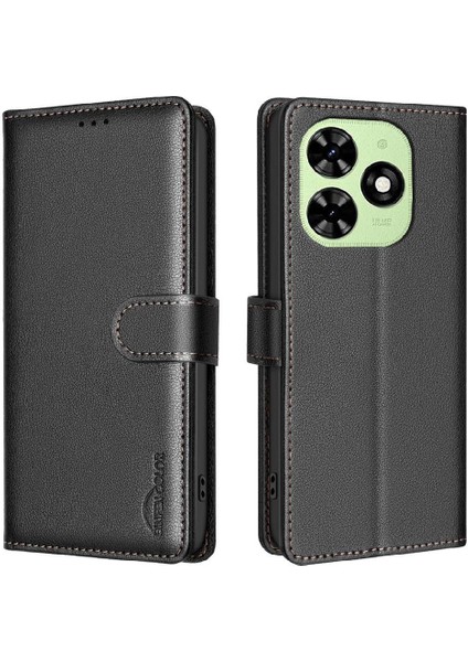 Tecno Spark 20C Pu Deri Rfıd Engelleme Cüzdan Manyetik Için Flip Case (Yurt Dışından)