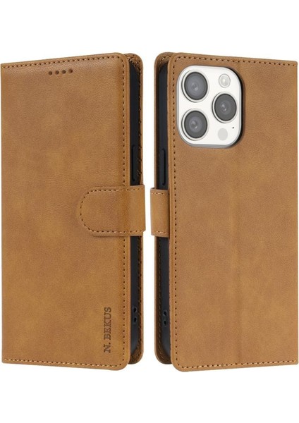 IPhone 14 Için Flip Case Pro Max Çift Katmanlı Koruma Yan Cep Kartı (Yurt Dışından)