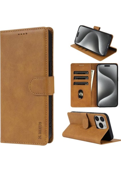 IPhone 14 Için Flip Case Pro Max Çift Katmanlı Koruma Yan Cep Kartı (Yurt Dışından)