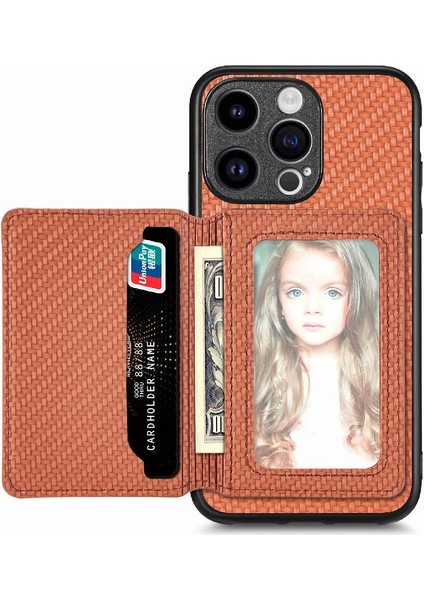 IPhone 15 Için Kılıf Pro Manyetik Kart Tutucu Rfıd Engelleme Komple Kamera (Yurt Dışından)