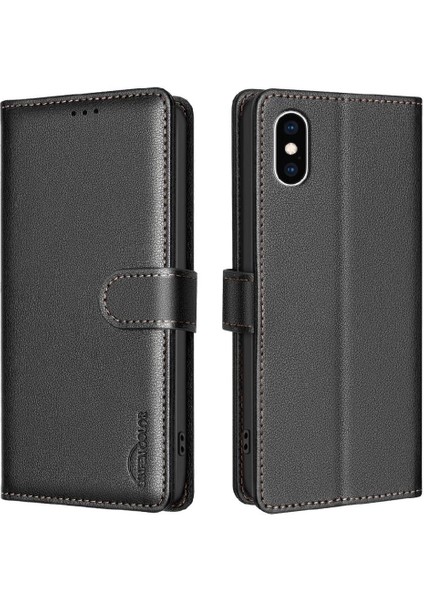 IPhone Xs Max Cüzdan Manyetik Kart Tutucu Kickstand Rfıd Pu Için Flip Case (Yurt Dışından)