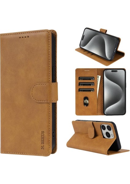 IPhone 12 Için Flip Case Pro Max Manyetik Kapatma Kart Yuvaları Yan Cep (Yurt Dışından)