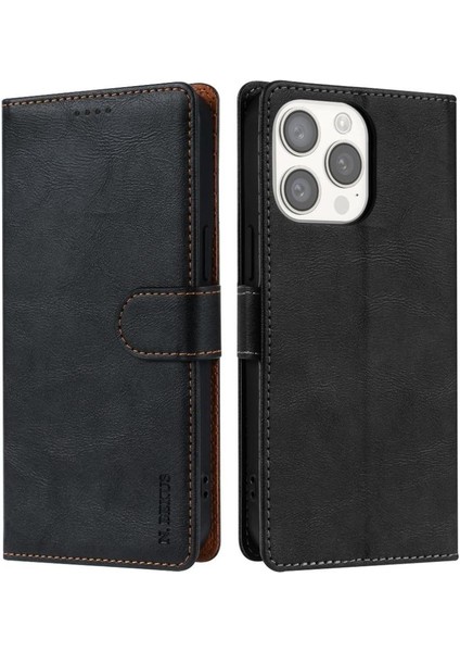 IPhone 14 Için Flip Case Pro Max Çift Katmanlı Koruma Yan Cep Kartı (Yurt Dışından)