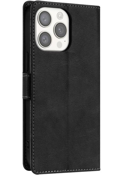 IPhone 14 Için Flip Case Pro Max Çift Katmanlı Koruma Yan Cep Kartı (Yurt Dışından)