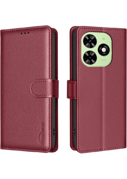 Tecno Spark 20C Pu Deri Rfıd Engelleme Cüzdan Manyetik Için Flip Case (Yurt Dışından)