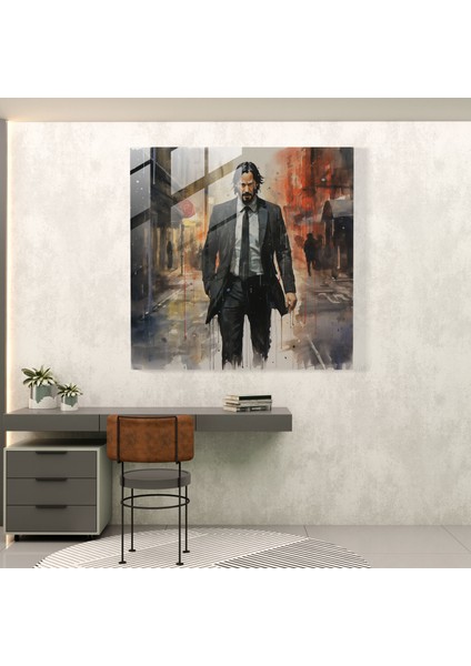 John Wick Cam Baskı - John Wick, Cam Duvar Sanatı, Tehlike, Modern Sanat, 30X30 cm