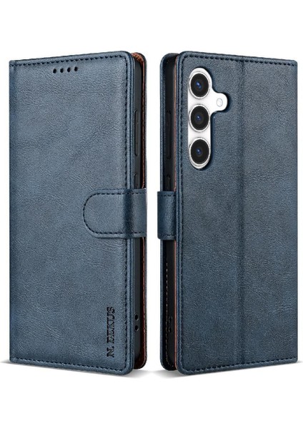 Samsung Galaxy S24 Artı Manyetik Kapatma Için Flip Case Yan Cep Çift (Yurt Dışından)