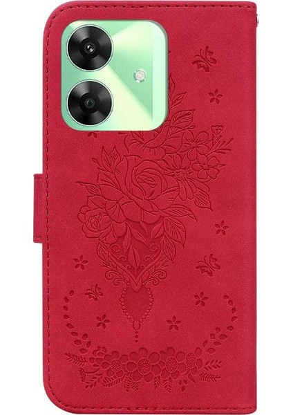 Realme C61 Kickstand Kabartma Gül Çiçekler Flip Pu Deri Kapak Için Kılıf (Yurt Dışından) modelleri