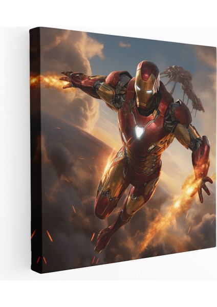 Marvel Kanvas Tablo - Iron Man Eylemde Duvar Tablosu - Marvel, Kanvas Tablo, Kanvas Tablo, Dinamik Kompozisyon, 30X30 cm