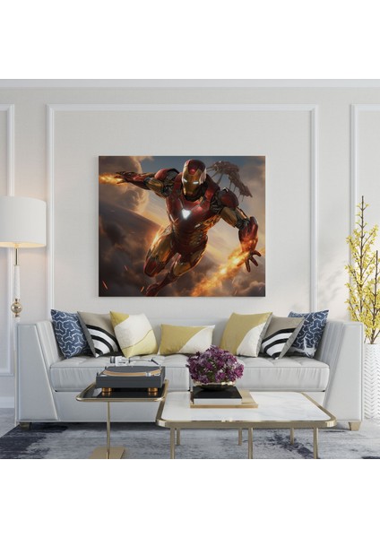 Marvel Kanvas Tablo - Iron Man Eylemde Duvar Tablosu - Marvel, Kanvas Tablo, Kanvas Tablo, Dinamik Kompozisyon, 30X30 cm modelleri