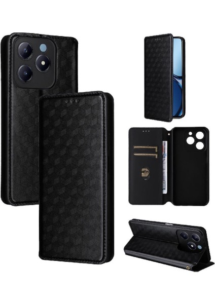 Realme C63 4g Pu Deri Cüzdan Manyetik Kapatma Kartı 3D Için Flip Case (Yurt Dışından)