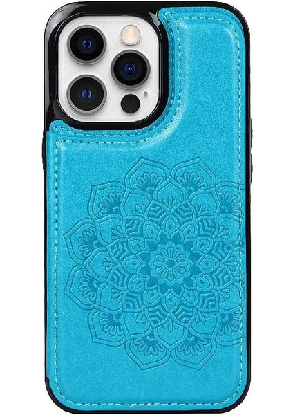 IPhone 14 Için Kart Tutucu Kılıf ile Cüzdan Pro Max Desen Çiçek Kabartmalı (Yurt Dışından)