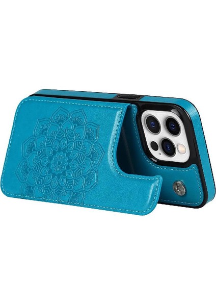 IPhone 14 Için Kart Tutucu Kılıf ile Cüzdan Pro Max Desen Çiçek Kabartmalı (Yurt Dışından)